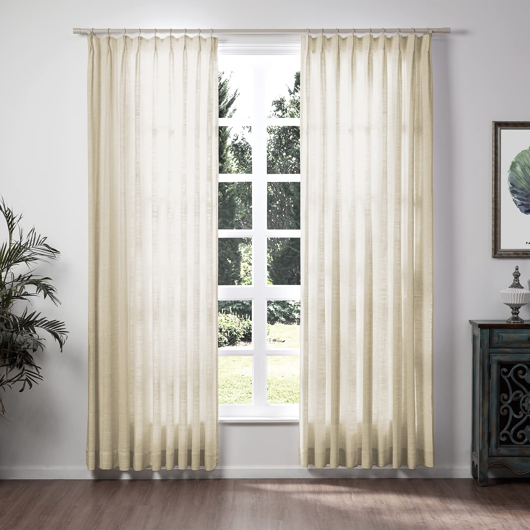 Amazon.com: TWOPAGES Light Khaki Curtain 120 Inches Extra Long