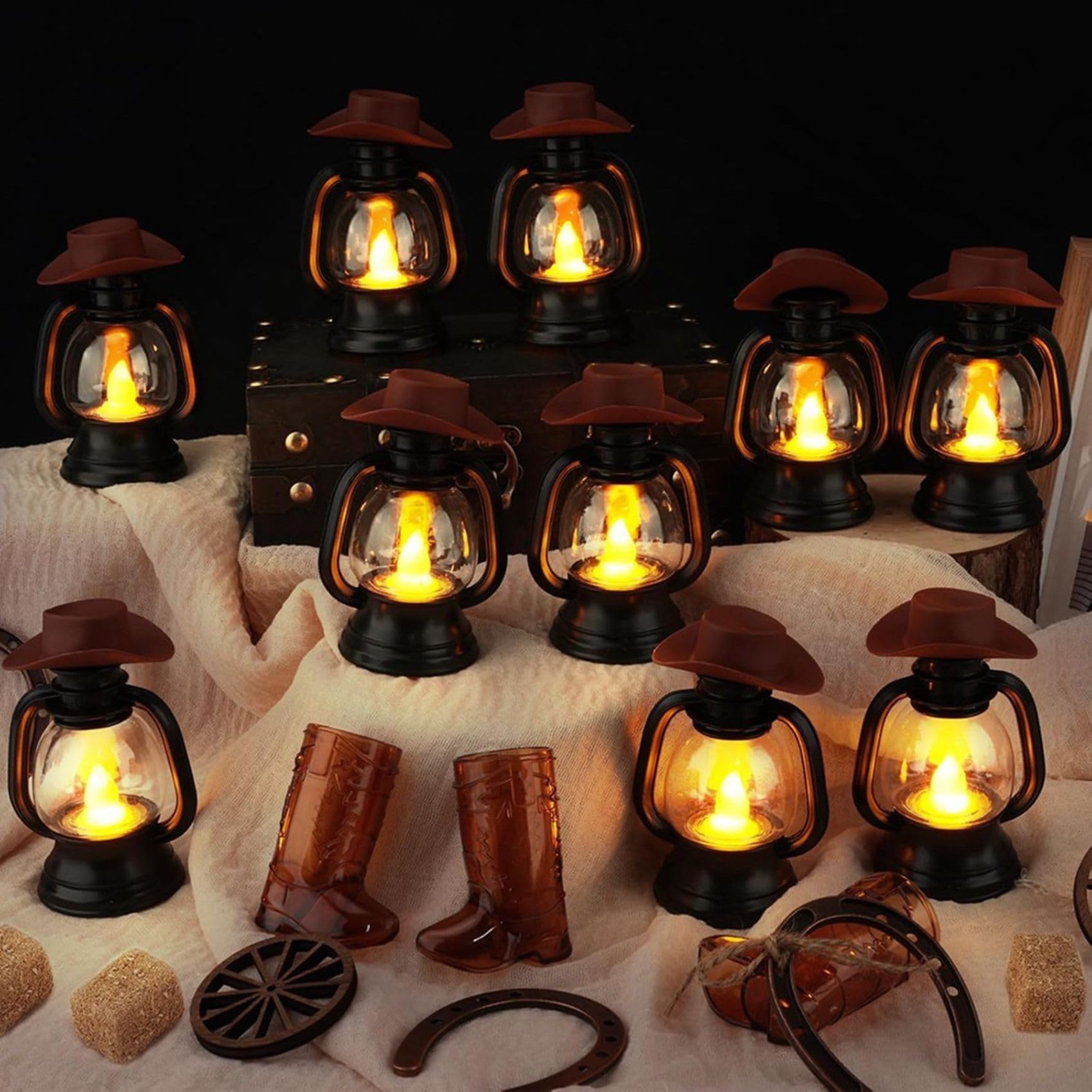 Per Festa A Tema Western, Centrotavola con 120 Pezzi di Decorazioni Cowboy con Ruota di Carro per Decorazioni di Compleanno e Matrimoni in Stile Country.