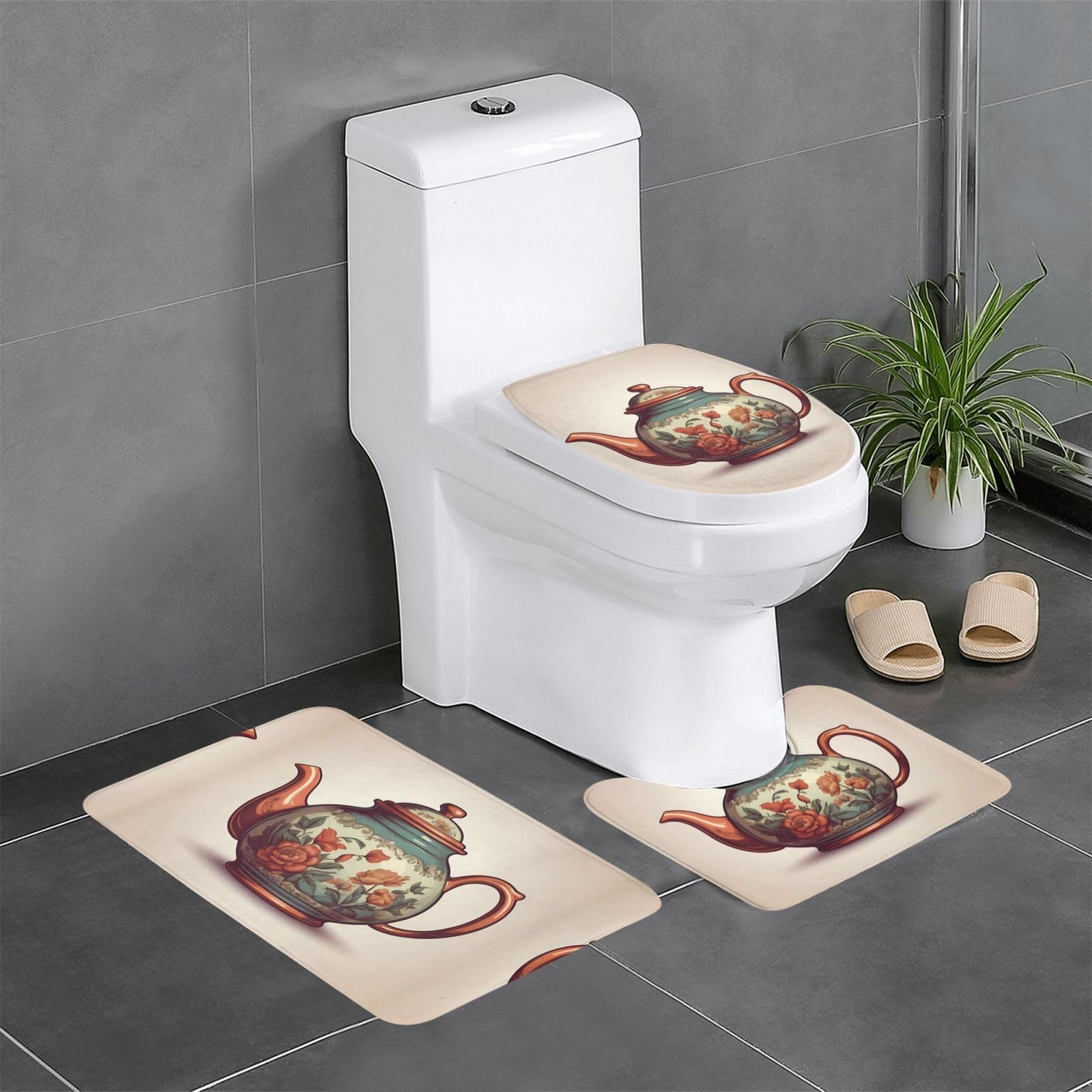 Tapis de salle de bain anti-glisse lot de 3 pour sécuriser vos toilettes