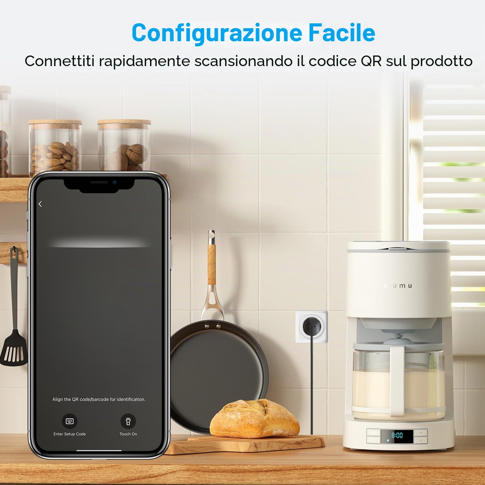 ANTELA Presa Smart Matter 16 A con Misurazione del Consumo Energetico | Compatibile Alexa/Google Home/Smarthings, Telecomando App, 2,4 GHz wifi, 4Pz