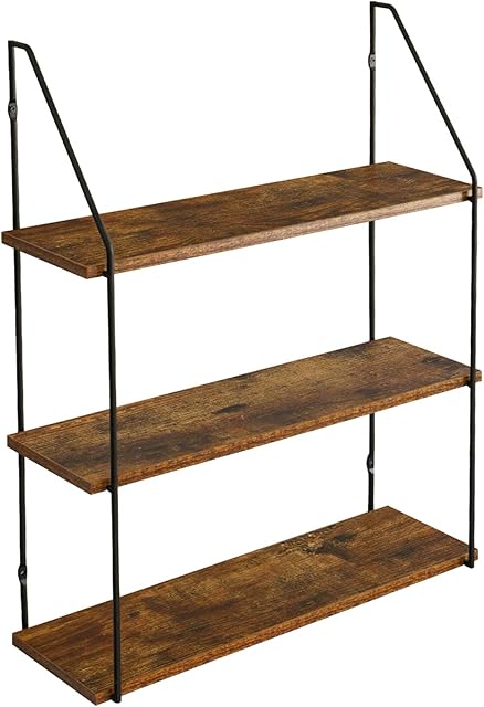 IBUYKE Floating Shelves, Wall Shelf Outdoor, 60x20x80cm, Shelving Unit for Wall, Plant Stand, Kitchen Spice Rack, Storage Organiser Shelf for Bedroom, Bathroom, Living Room, Office RF-TM012