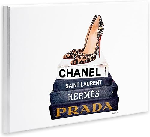 Miniatura 3 de Stupell Industries Glam Fashion Book Set Leopard Pumps Heels Placa de pared de gran tamaño, fabricado con orgullo en Estados Unidos