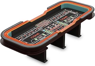 Craps Table 136 inches with Diamond Pyramid Bumper Rubber 12 Feet Deluxe Dice Game for Home Games, Black