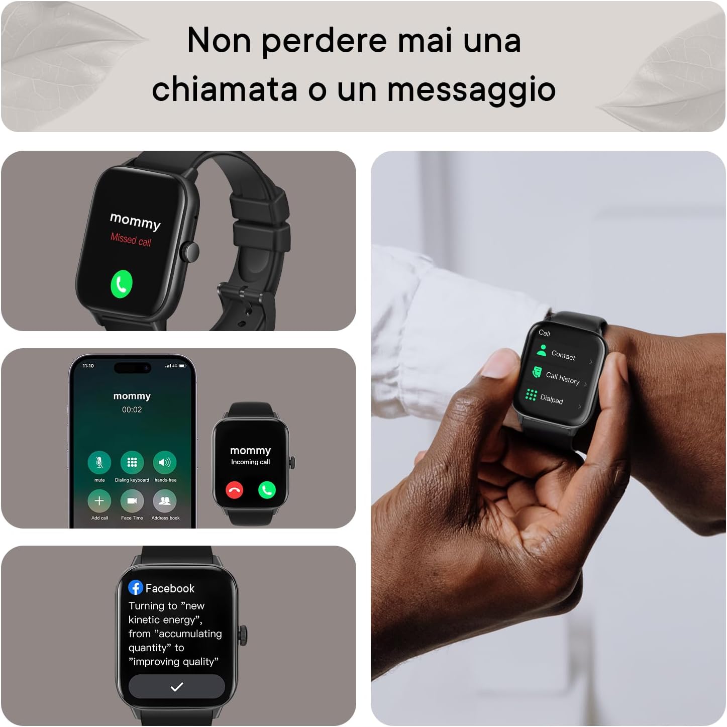 Yoetki Smartwatch, 1,91 Schermo Orologio Smartwatch Uomo Donna con Chiamata Bluetooth e Risposta Vivavoce, Smart Watch con Contapassi, Cardiofrequenzimetro da Polso, Orologio Fitness per Android iOS Yoetki Smartwatch, 1,91 Schermo Orologio Smartwatch Uomo Donna con Chiamata Bluetooth e Risposta Vivavoce, Smart Watch con Contapassi, Cardiofrequenzimetro da Polso, Orologio Fitness per Android iOS
