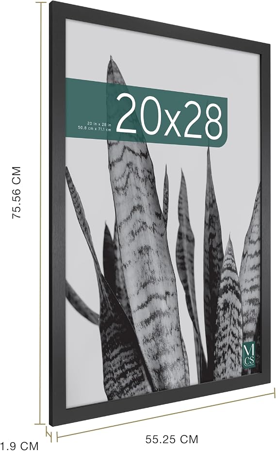 MCS Studio Gallery 51x71 cm (20x28 in) Poster Frame Black Woodgrain, Vertical & Horizontal Wall Hanging Large Picture Frame for Photos, Posters & Art Prints (1-Pack)
