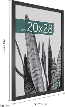 MCS Studio Gallery 51x71 cm (20x28 in) Poster Frame Black Woodgrain, Vertical & Horizontal Wall Hanging Large Picture Frame for Photos, Posters & Art Prints (1-Pack)