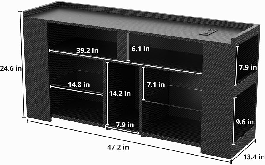 IRONCK Entertainment Center with Storage, 47 Inch Tall TV Stand W