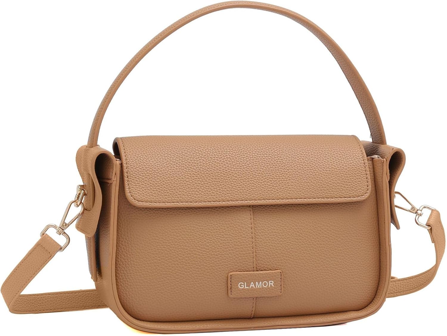 Women's Faux Leather Crossbody Bag, Chic Satchel Purse with Zipper, Lightweight Shoulder Handbag with Adjustable Strap