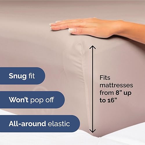 Vista 1044 de Juego de sábanas de 4 piezas tamaño king, extrasuaves, transpirables y refrescantes con esquinas profundas, sábanas de fácil ajuste y sin arrugas