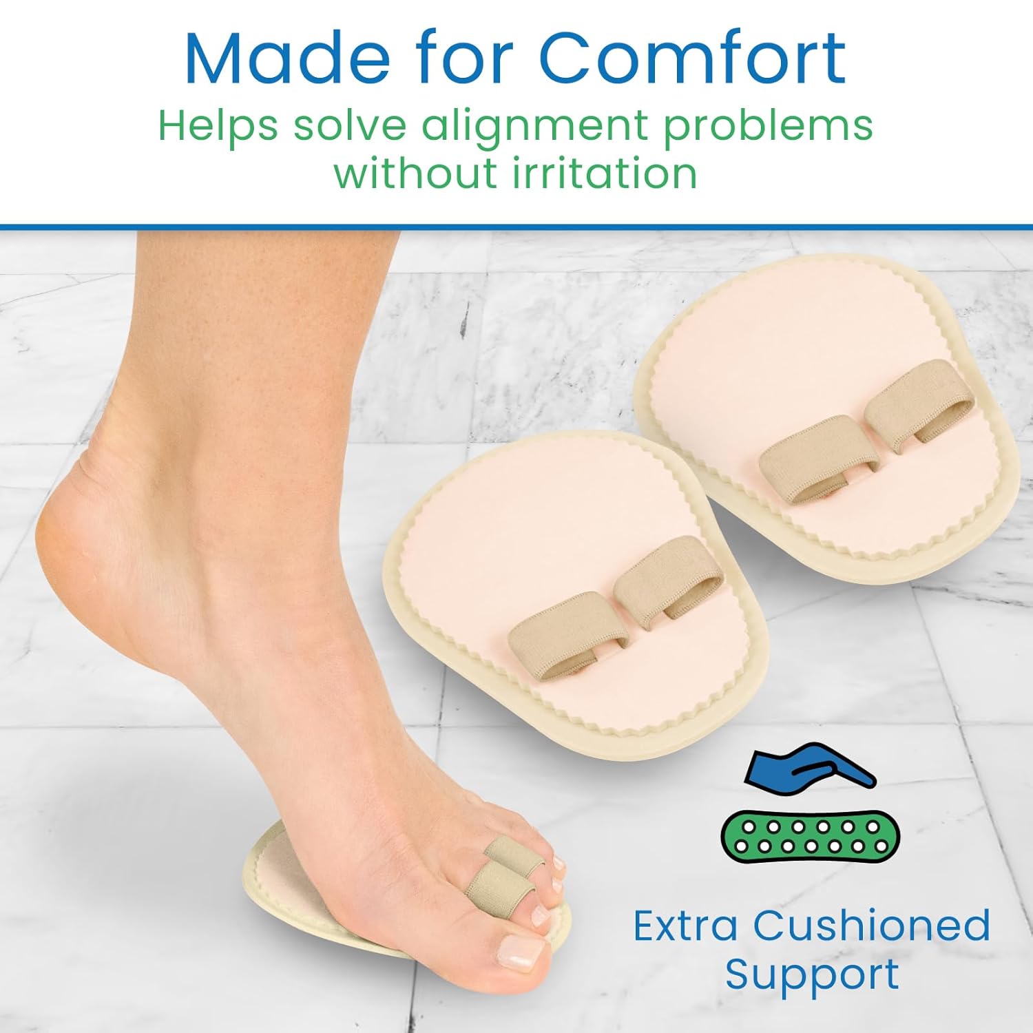ViveSole Budin Splint Toe Straightener (Pair) - Hammer Toe Corrector for Women, Men - Crooked Toe, Joint Realign Cushion Brace for Claw, Curled - Metatarsal Support Loop Guard Alignment Corrector Wrap - Image 8