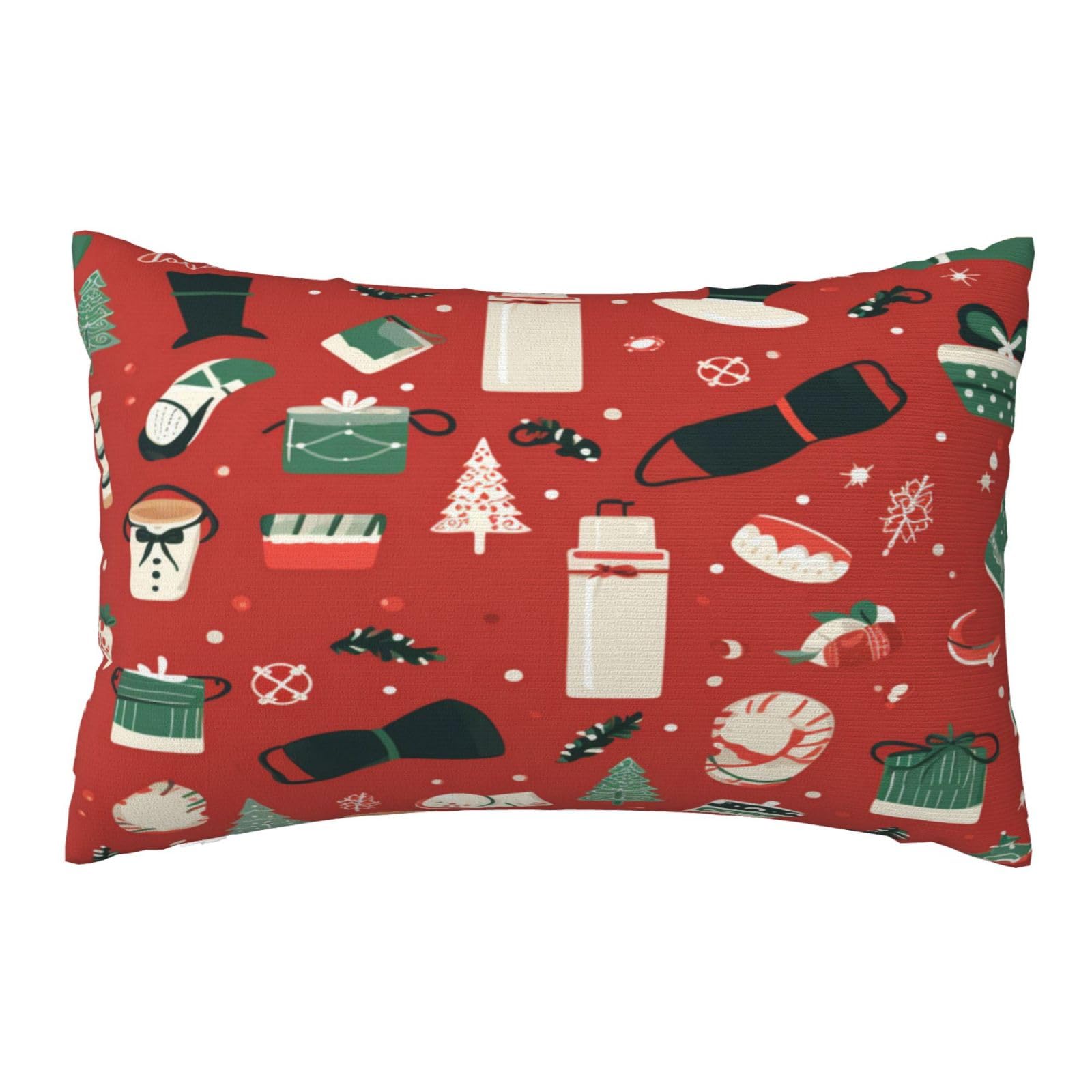 Funda Cojin 60x90 cm Fundas Cojines Rojo 2 Piezas, Navidad Cojines Decorativos, Rectangular Fundas de Cojines, Fundas Cojines Sofa Funda de Almohada, Sala de Estar Dormitorio Decoracion Hogar,S612