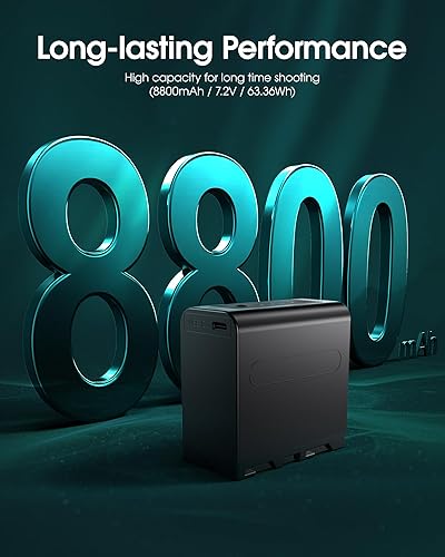 Miniatura 3 de FirstPower Paquete de 2 baterías NP-F970 con puerto tipo C para Sony NP-F970 F960 F950 F930 F750 F550 y monitor de luz de video de videocámara Sony,