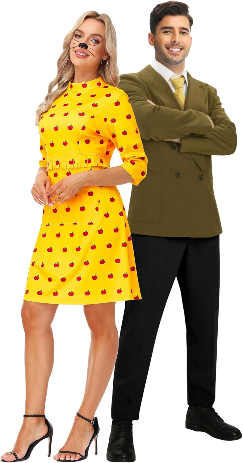 Halloween Women Fox Costume Fancy Cosplay Yellow Dress