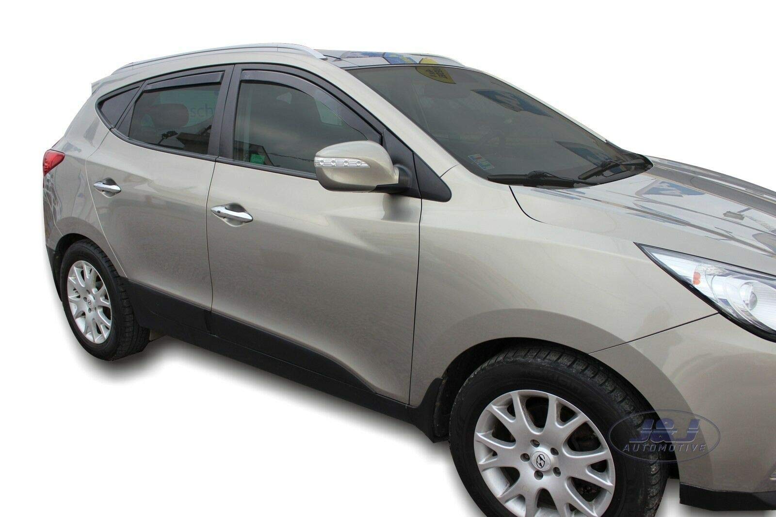J&J AUTOMOTIVE Windabweiser passend für Hyundai ix35 2010-2015 4tlg, Heko Regenabweiser Vorne Hinten Getönt Dunkel Passform