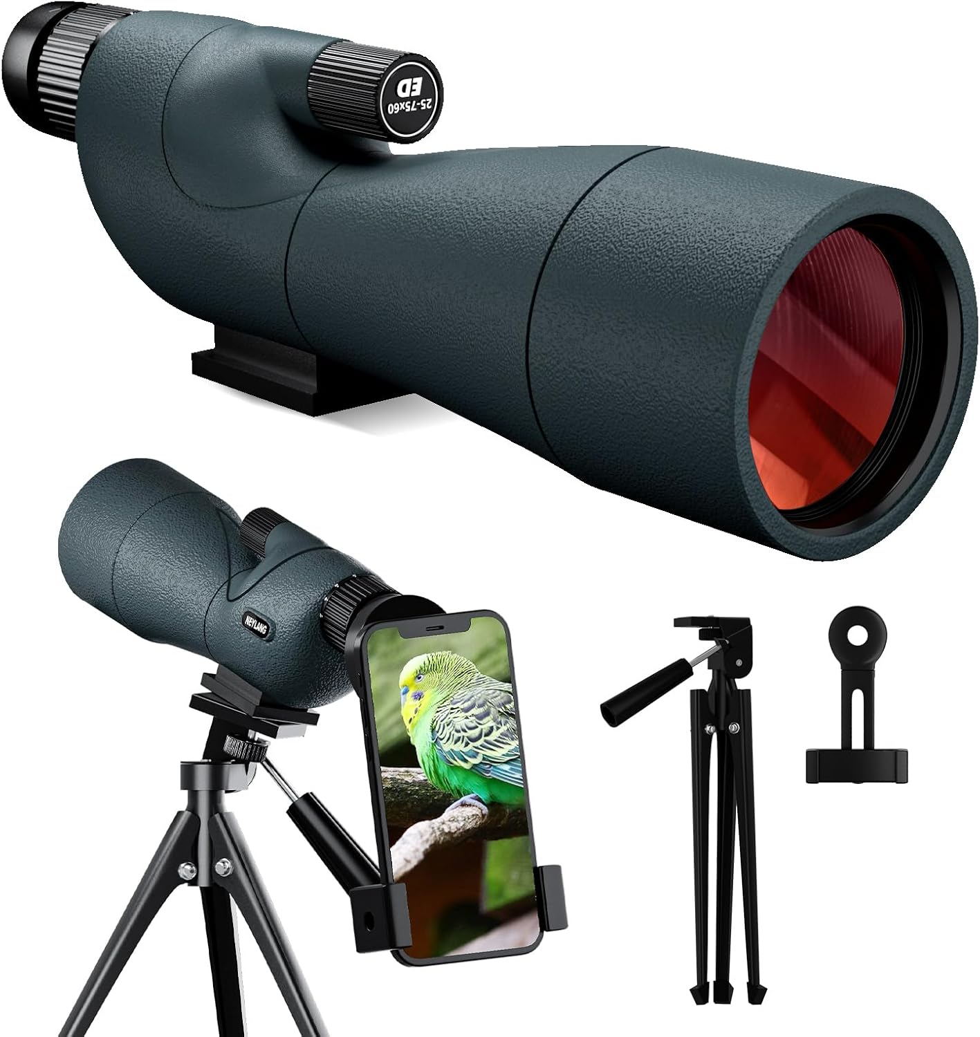 25-75X60 Spotting Scope for Shooting Hunting - Spotter Scopes with Tripod Phone Adapter Waterproof ED Scope for Target Shooting Bird Watching