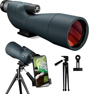 25-75X60 Spotting Scope for Shooting Hunting - Spotter Scopes with Tripod Phone Adapter Waterproof ED Scope for Target Shooting Bird Watching