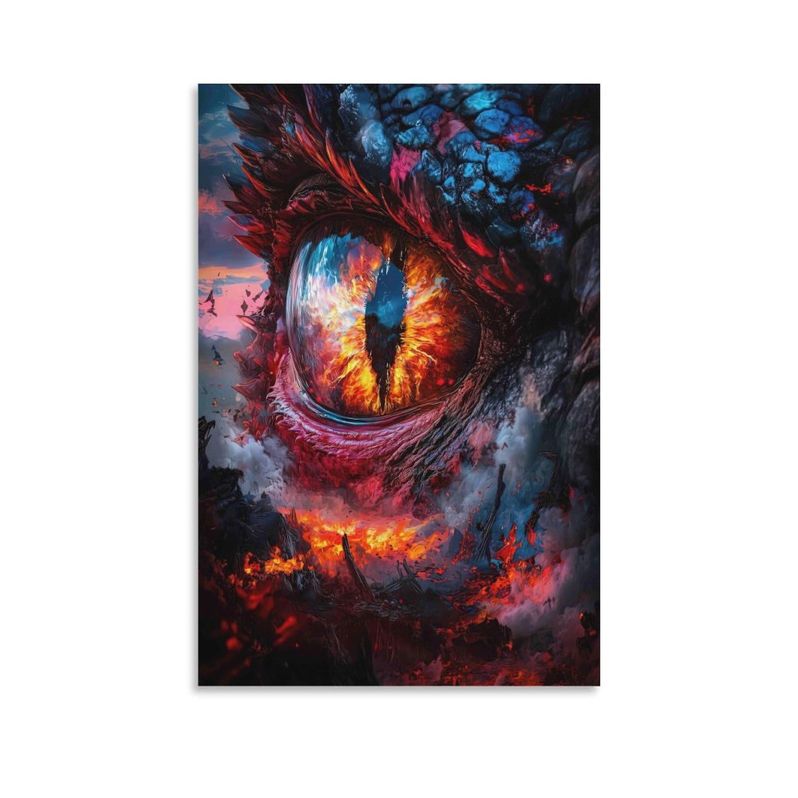 DHBANEIOK Dragon Eye Fantasy Poster Artwork Giclee Canvas Prints Modern Wall Art Picture Wall Hanging for Living Room Home Decorations 16x24inch(40x60cm)