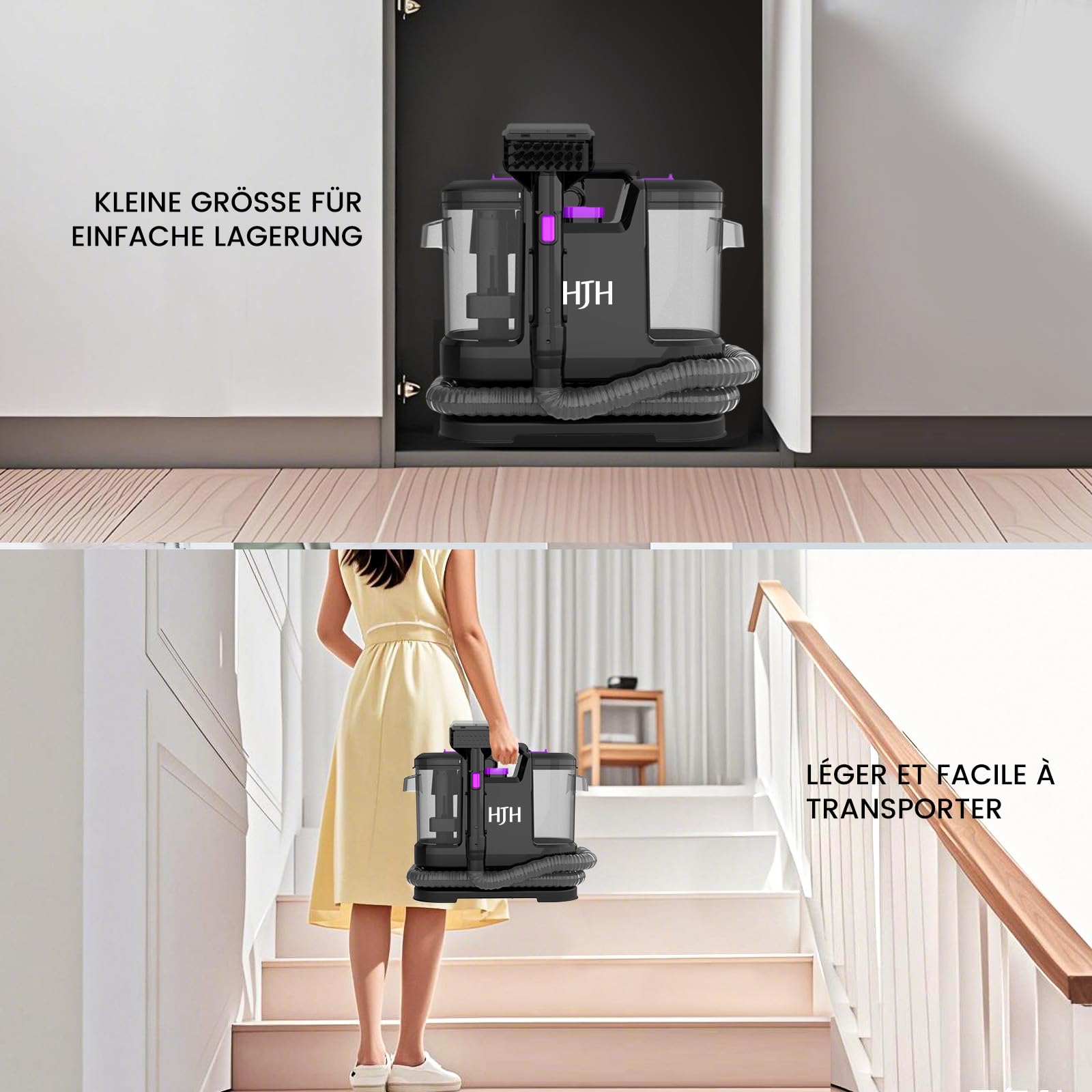 Limpiador de tapicería, limpiador de alfombras, 450 W, 12 kPa, limpiador de tapicería, limpiador compacto de alfombras y textiles, limpiador para alfombras, tapicería, asientos de coche y sofá