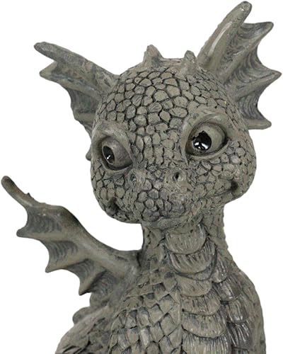 Miniatura 6 de Ebros Gift Fantástica figura de dragón de jardín de 5.25 pulgadas de alto, lindo bebé Drake con acabado de resina de imitación de Calabozos y