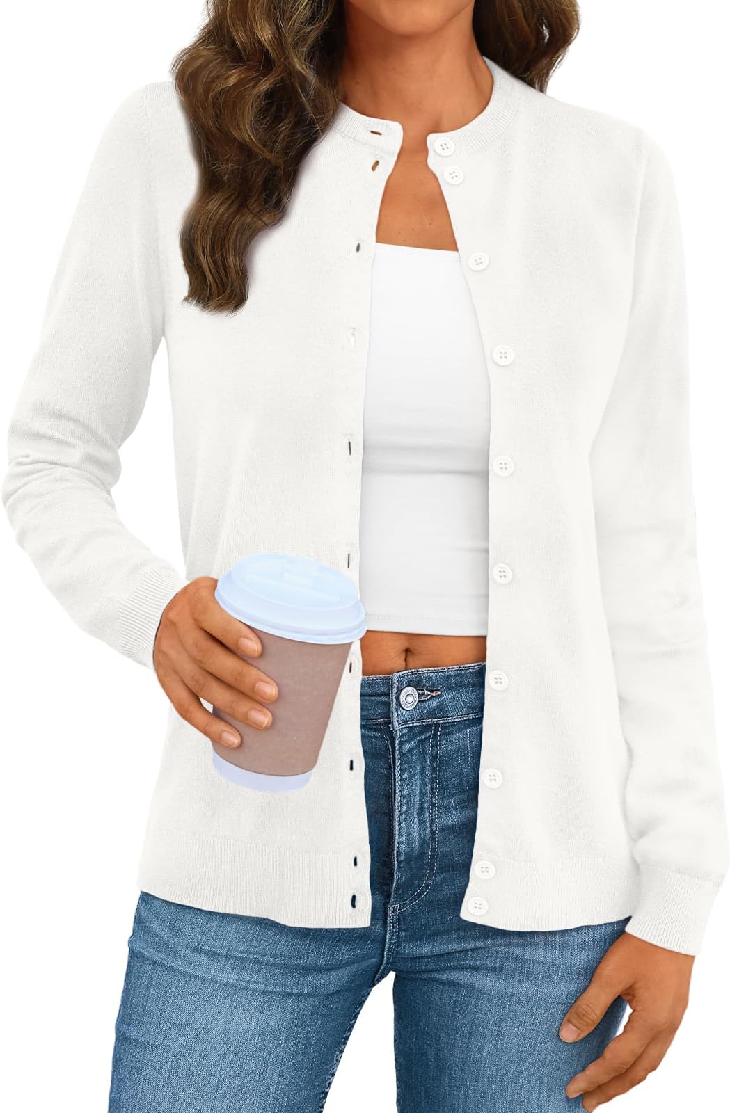 LILLUSORY Women's Cardigan Sweaters 2025 Lightweight Fall Oufits Clothes Fashion Trendy Long Sleeve Tops Casual Jackets