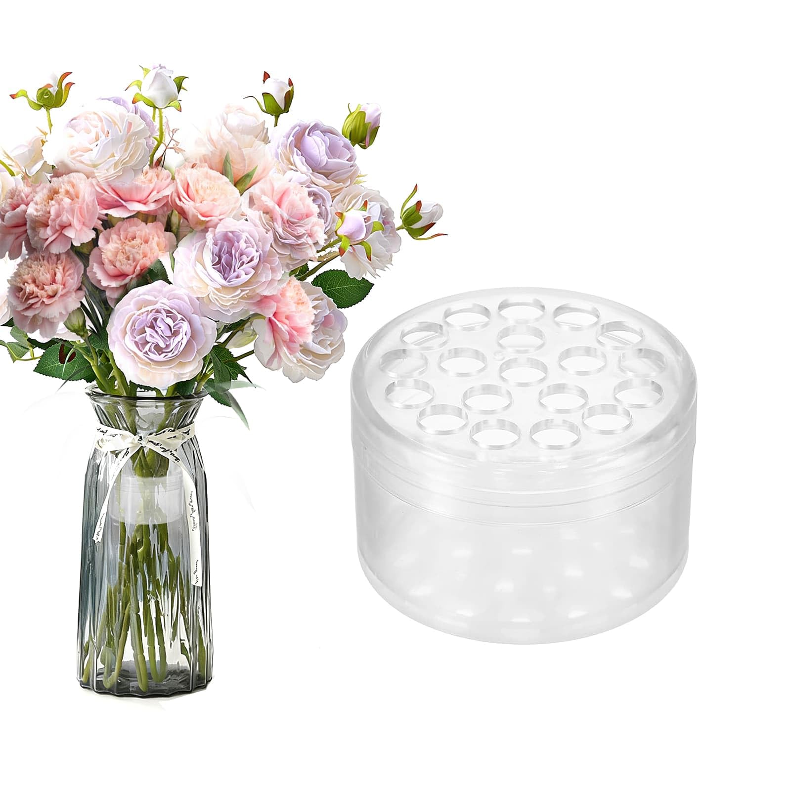 Spiral Ikebana Stem Holder, Ikebana Vase Flower Arranging Accessories, Transparent & Reusable Bouquet Twister for Stems of Various Sizes Flower Pot Decorate (Large Size)