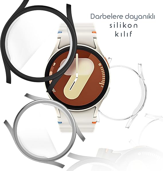 Rongep Samsung Galaxy Watch 7 40mm için 360° Kasa Koruyucu Yumuşak TPU Kılıf Dokunmatiği ve Netliği Etkilemeyen Galaxy Watch 7 Ekran Koruyucu Kılıf Darbelere Karşı Galaxy Watch 7 40mm Koruma (Şeffaf)