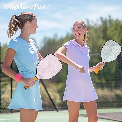 Miniatura 7 de Juego de 2 palas de pickleball aprobadas por USAPA con 4 bolas de pickleball, regalos para hombres, mujeres principiantes