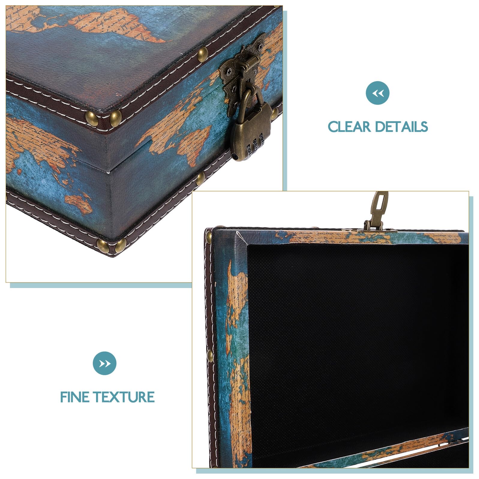 Hölzerne Schatztruhe Vintage Stil Schmuckschatulle Mit Muster Für Aufbewahrungsbox Geschenkbox Dekoration Zuhause Büro Schreibtisch Accessoire