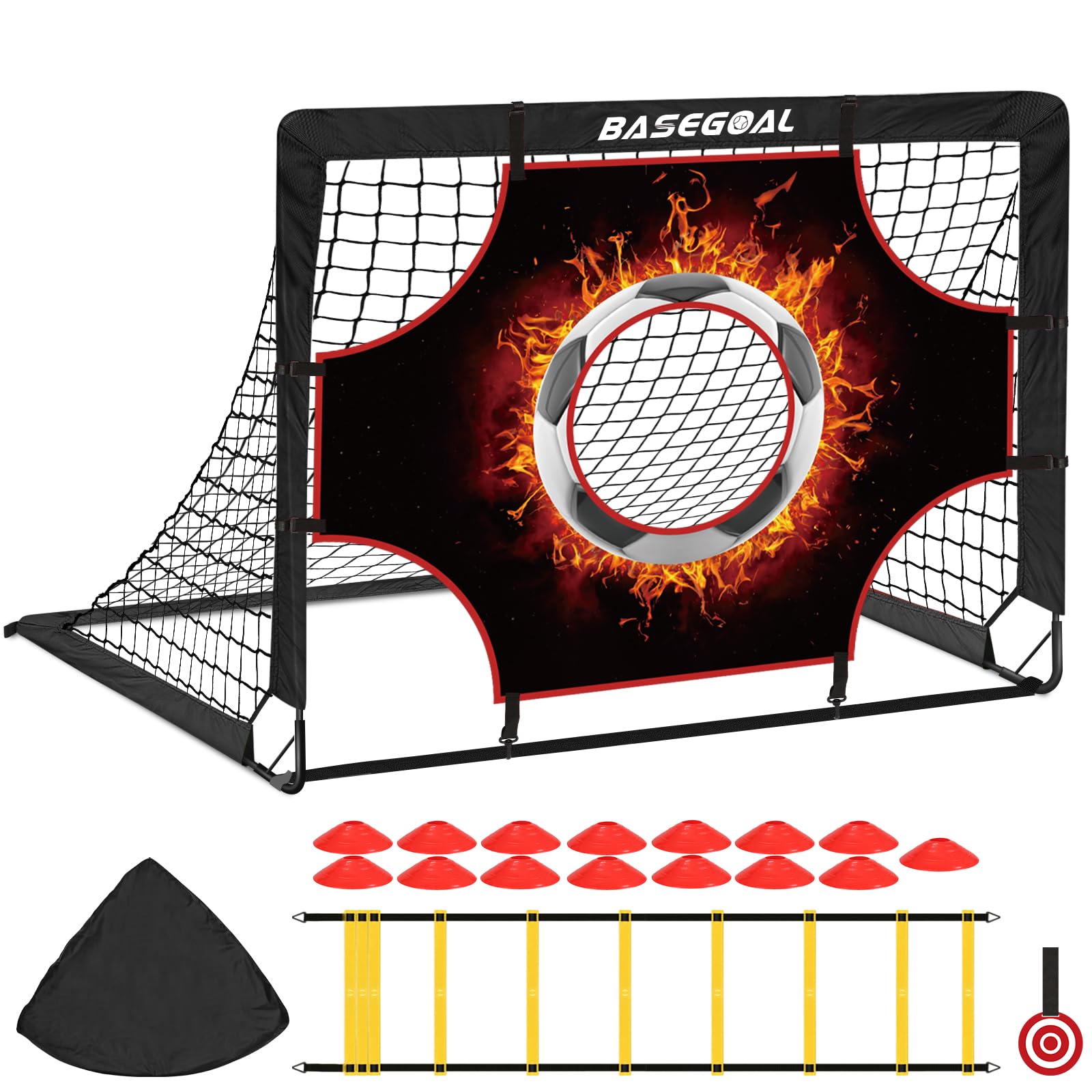 HOMCOM Porta Da Calcio Per Bambini 3-12 Anni, Rete Da Giardino, Bersagli Inclusi, In Plastica - 4