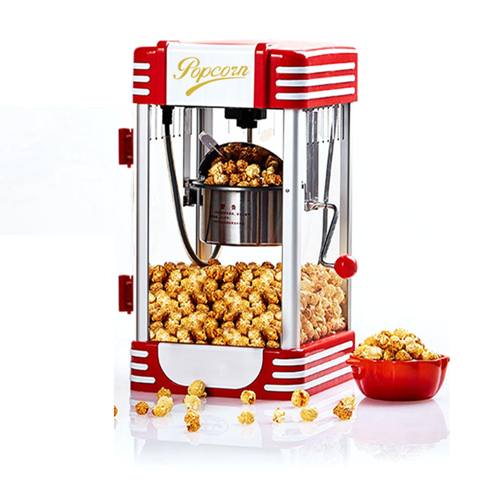 Máquina De Palomitas Retro Profesional Con Temporizador Y Función De Mantener Caliente, Iluminación Incorporada, 2 Minutos De Preparación Rápida, Diseño Extraíble Para Entretenimiento, Apartamento