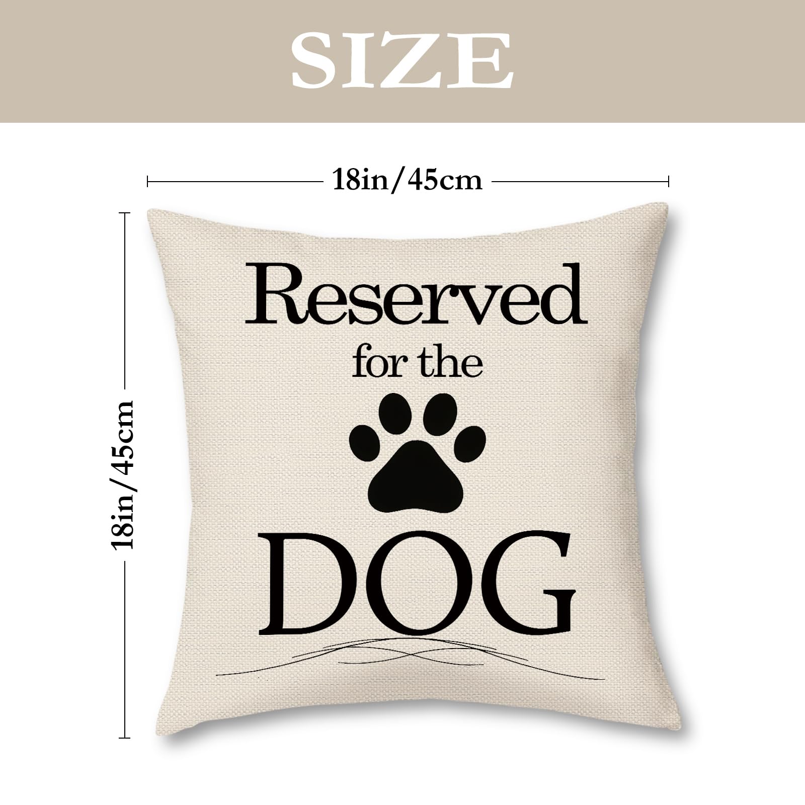BREASOME Cushion Covers 45 x 45 cm Set of 4 Dog Design Animal Print Cushion Covers Linen Decorative Square Throw Pillow Cases for Sofa Couch Bedroom Living Room - Image 4