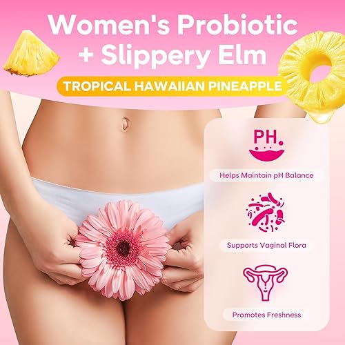 Miniatura 3 de Gomitas probióticas de olmo resbaladizo para mujer, gomitas probióticas femeninas jugosas para equilibrio del pH y apoyos inmunológicos, sabor a