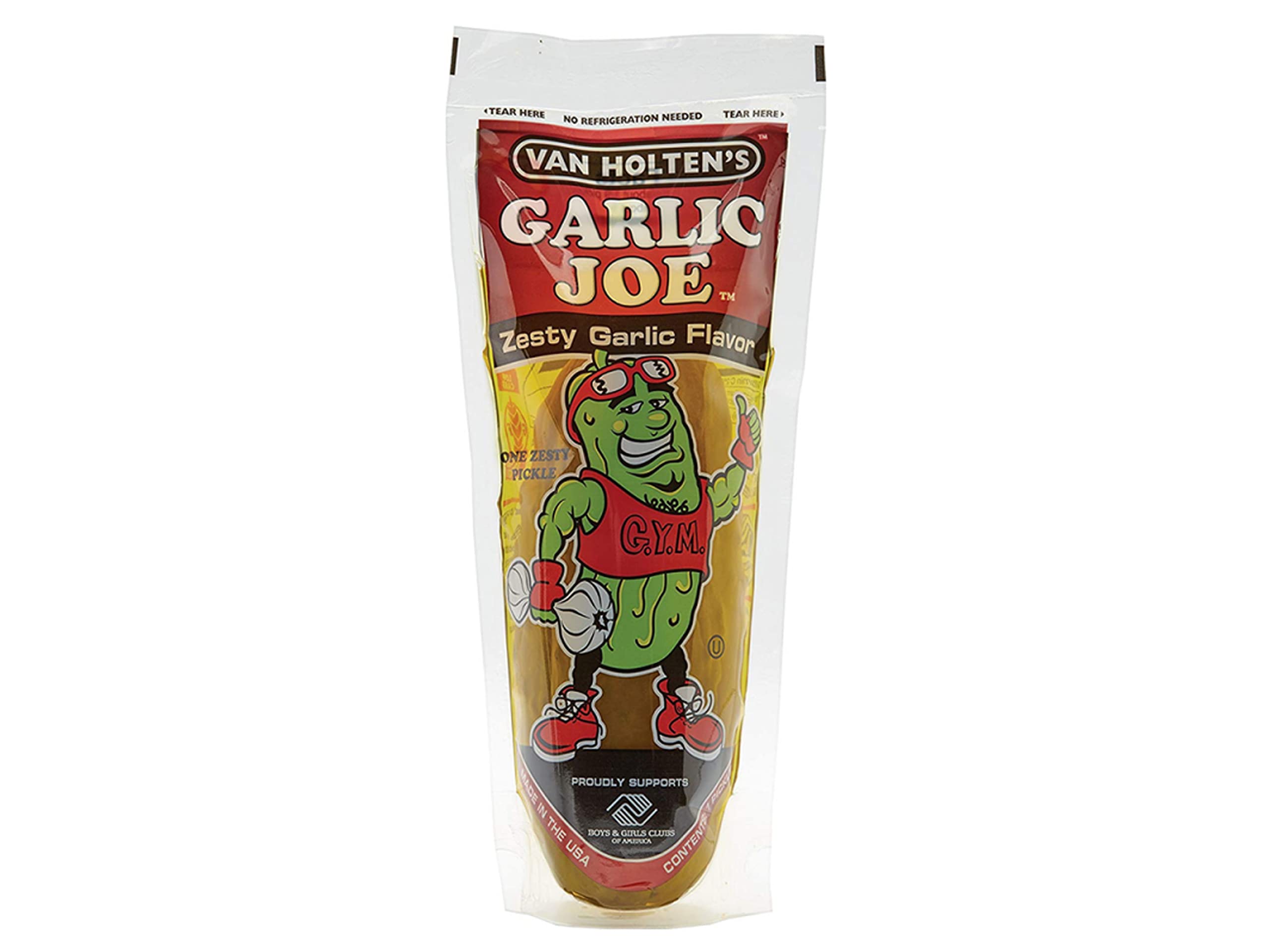 Van Holtens Pickle Garlic Joe - 12 unidades, aperitivo bajo en calorías y sin grasa, hecho de ingredientes sin gluten