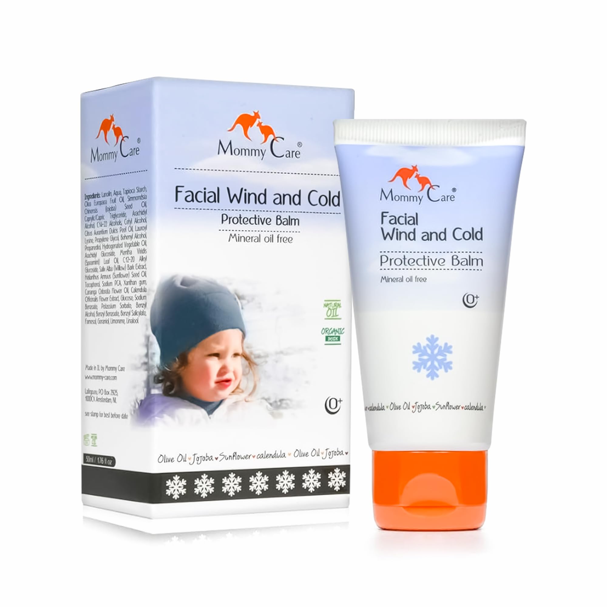 Mommy Care Facial Wind & Cold Protective Balm – Mineral Oil-Free Formula with Calendula, Olive Oil & Jojoba, Soothes & Hydrates Dry, Sensitive Skin