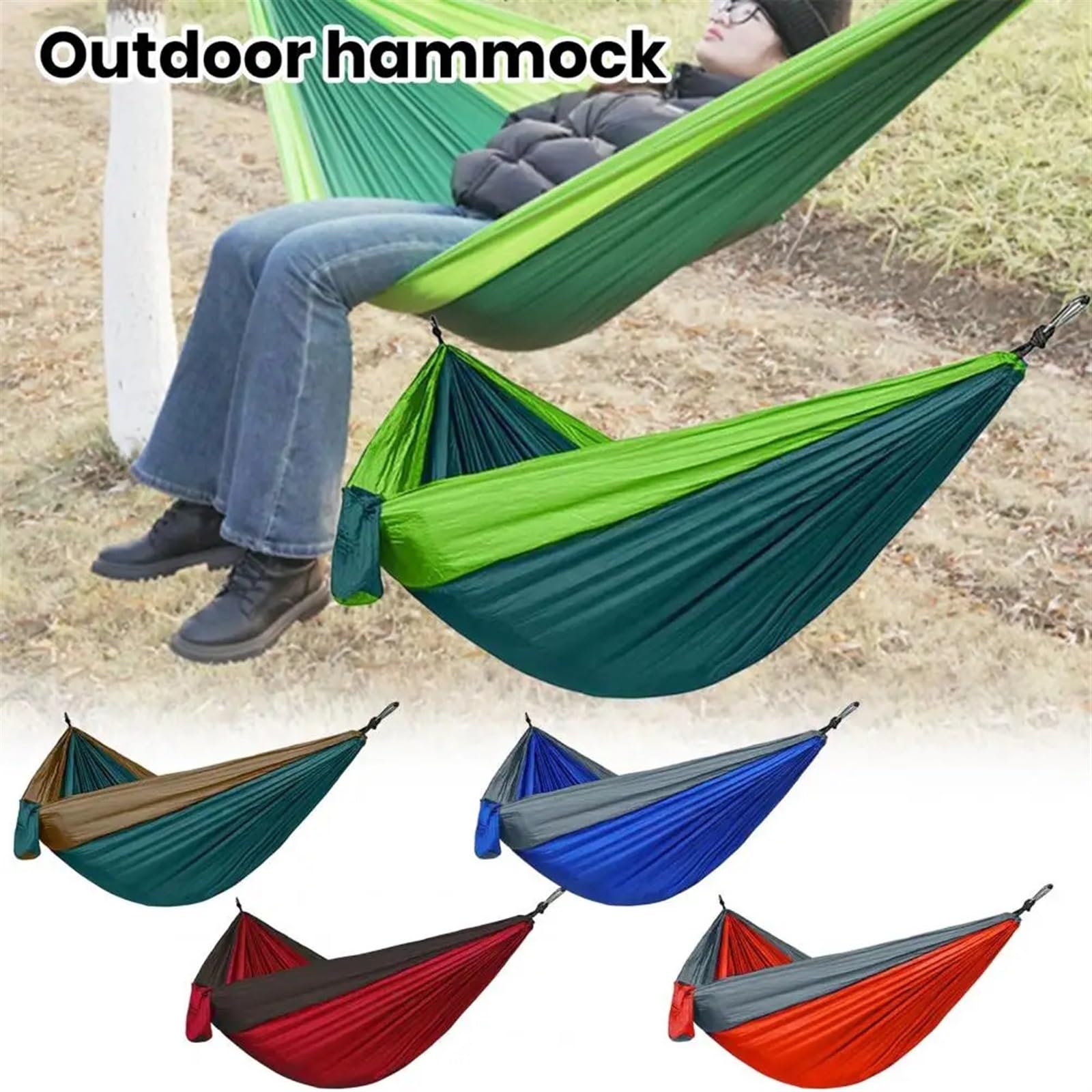 Hamac de Camping Compact et Durable, Portable, avec Une Forte capacité de Charge, for Les Aventures en Plein air, Simple for Le Camping pour la randonnée, Le Camping(Orange)