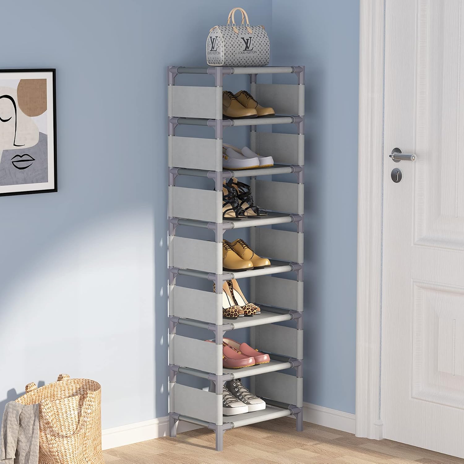 Tribesigns Vertical Shoe Rack, Narrow Shoe Shelf, Slim Shelf for Shoes