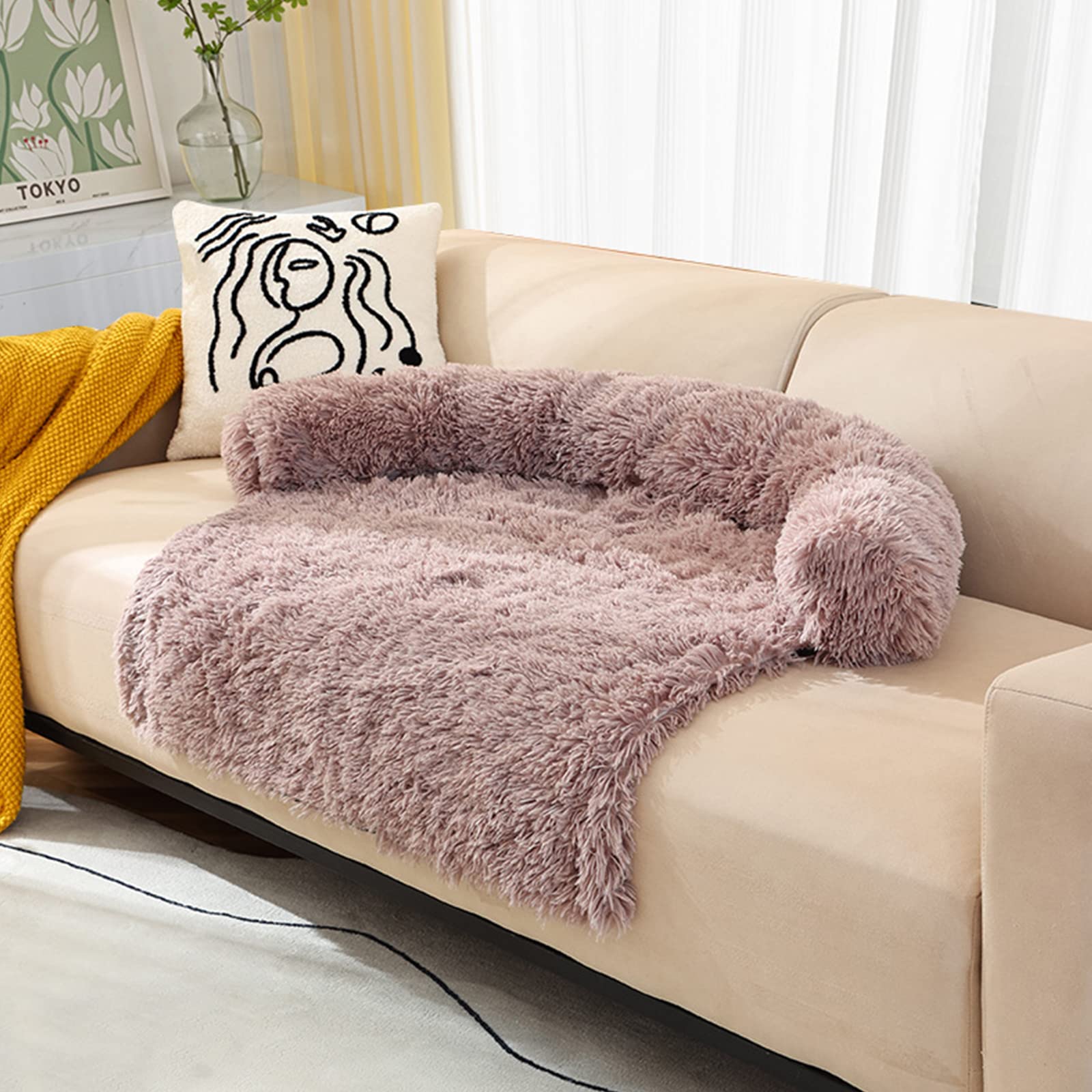 Sofá de Felpa Sofá Cama de Felpa for Camas de Felpa de Invierno Cojín Cama de Felpa Cama for Mascotas for Coche Confort Cálido for Accesorios de Perreras/296(Gradient Gray rounde)