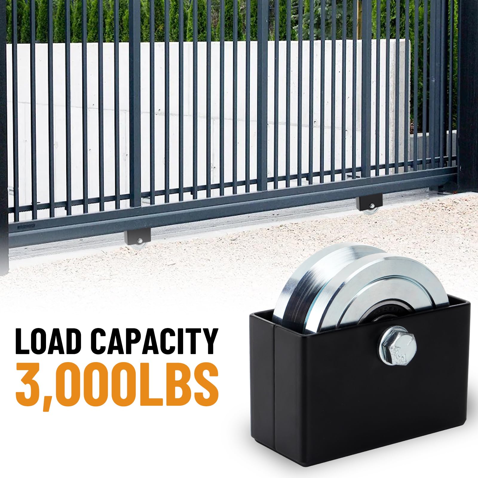 4" V Groove Gate Wheel with Weld on Box, 3000LBS Solid Sliding Gate Wheels — Amazon image 5