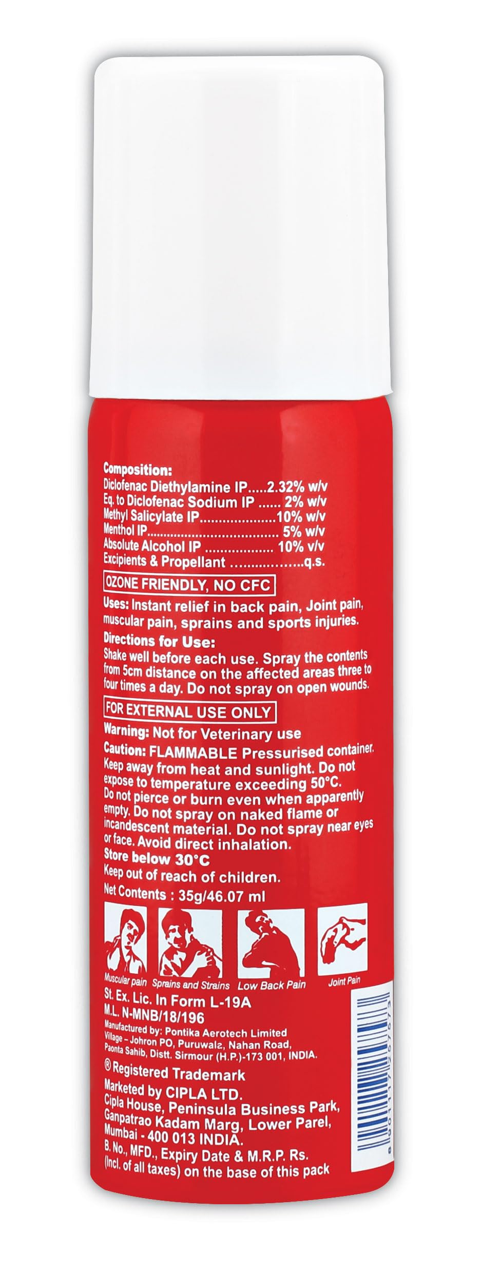 Omnigel 2% Double Power - Bottle of 35g Spray