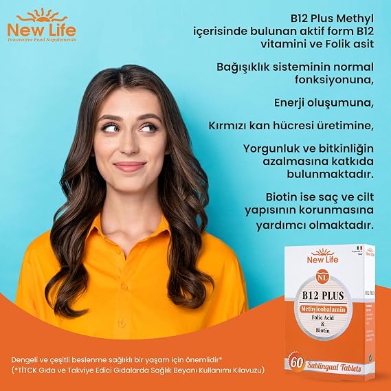 NewLife B12 PLUS Methylcobalamin Folik Asit Biotin (2 paketi)