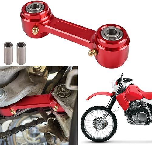 Miniatura 8 de Eslabón de bajada rojo de 1.18 pulgadas1.181 in para Honda XR650L 1993-2023 para XR600R 1985-2023, suspensión trasera de aluminio Billet CNC para
