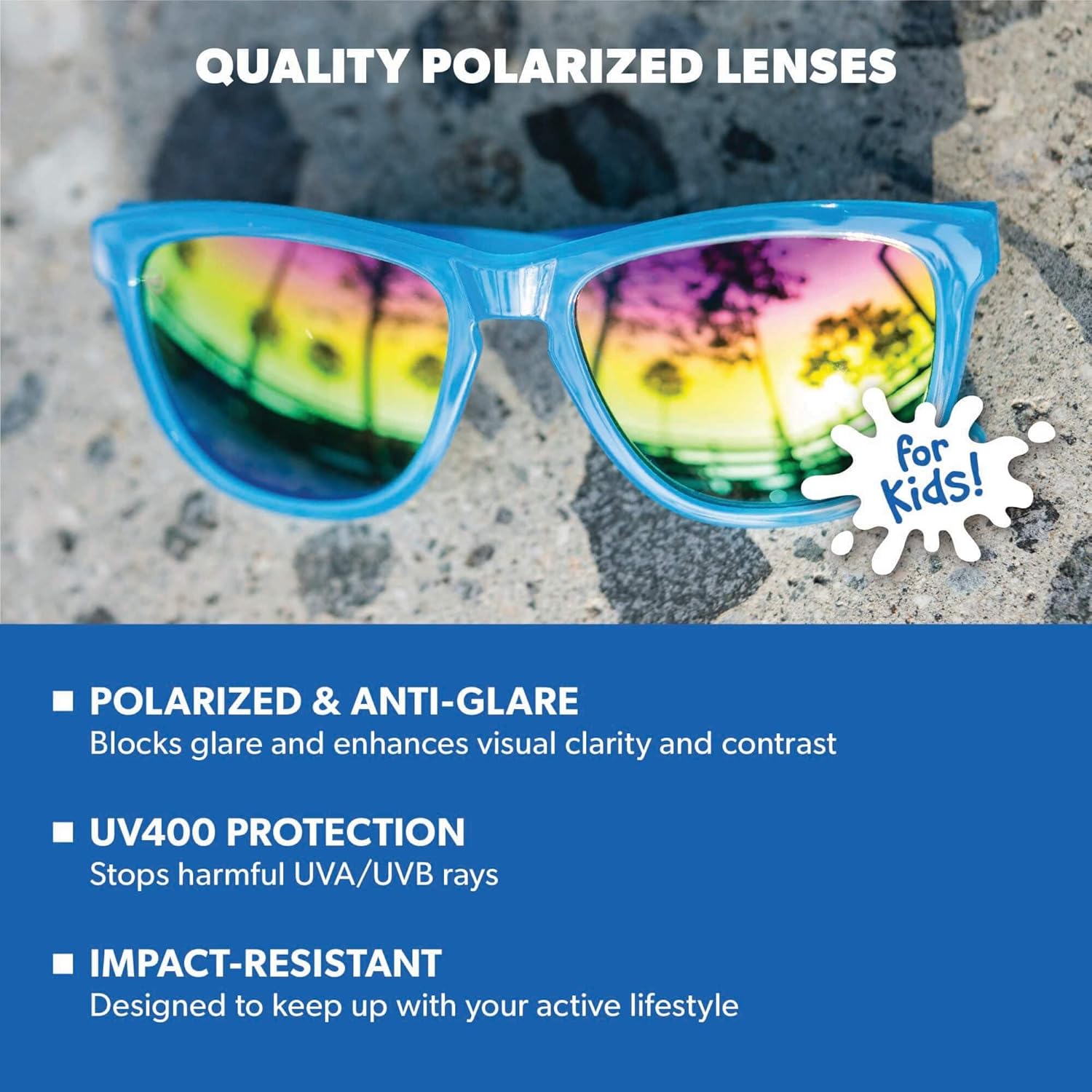 Knockaround Kids Premiums Polarized Sunglasses for Kids - UV400 Protection