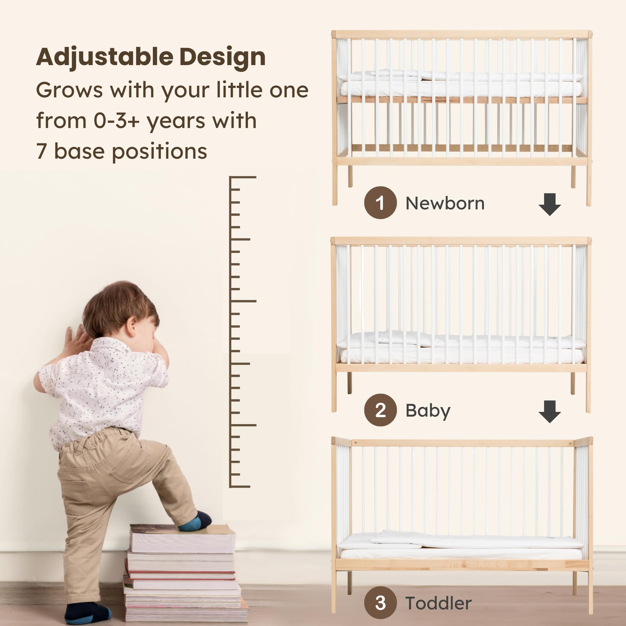 Lettino Due Orsi In Legno Massiccio - 3 Altezze Regolabili, Con 3 Doghe E Materasso 60x120cm, Ecologico - Foto 12