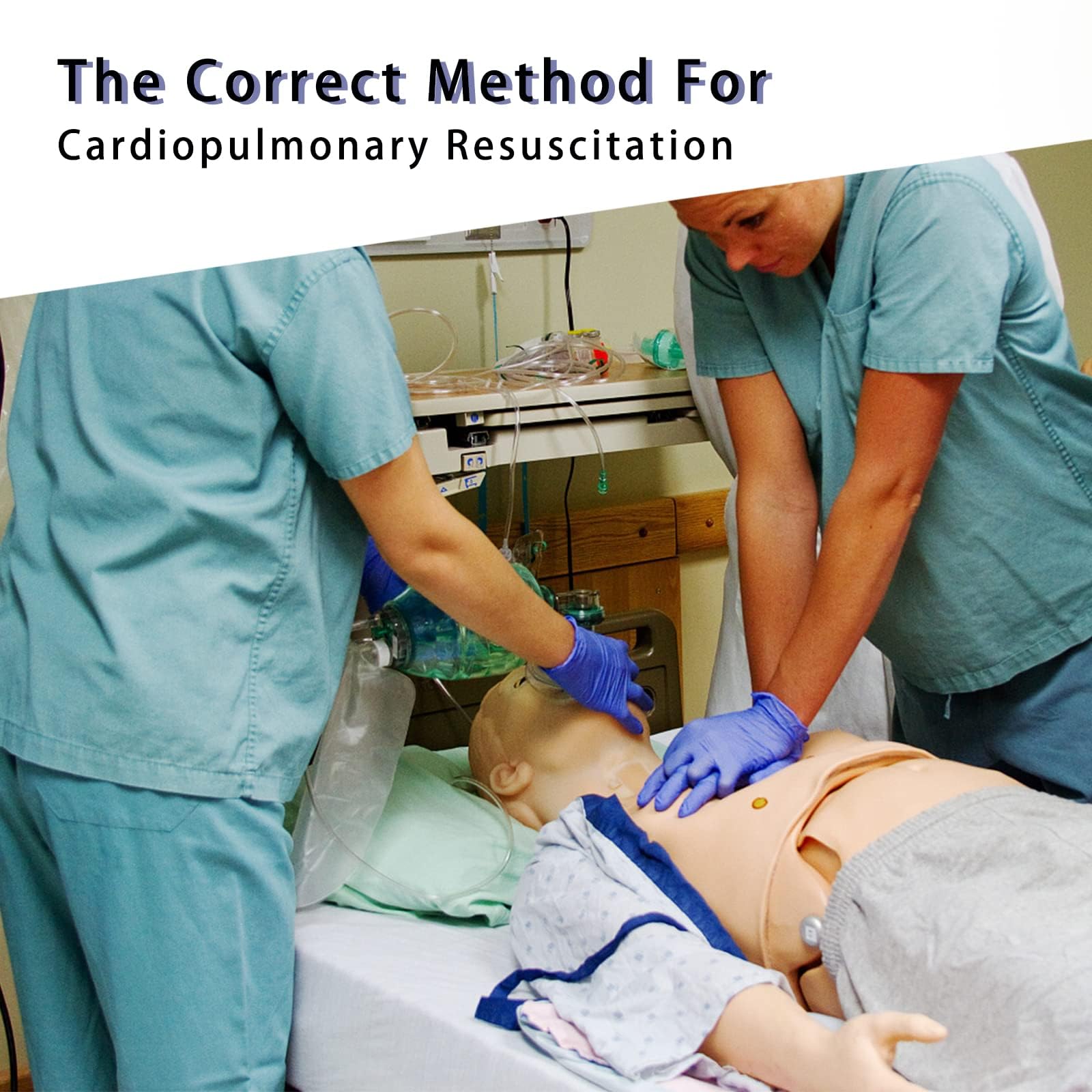 Kit de entrenamiento para maniquíes de RCP, chupetes profesionales de RCP para adultos con accesorios médicos MCR de piel media, juego de entrenamiento de RCP para aula o centros de investigación