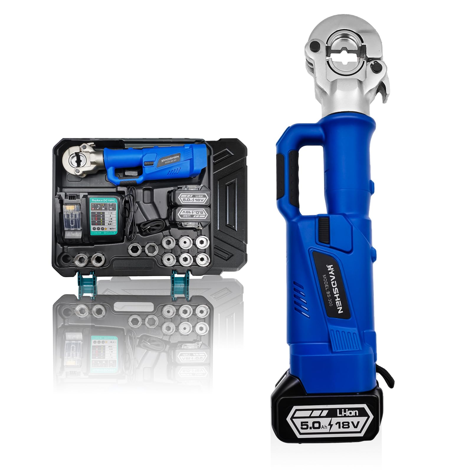 Electric Hydraulic Cable Lug Crimper Pliers,Rechargeable Crimping Tool,Straight-handled electric hydraulic pliers,6 Ton Electrical Terminal Cable Wire