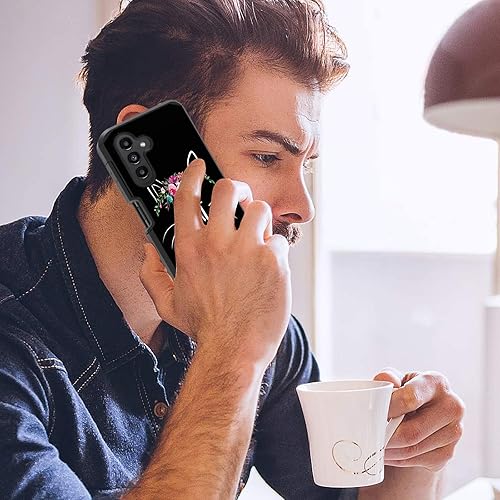 Miniatura 6 de FQTBCEARI Funda para Galaxy A13 5G, 2 en 1 híbrida de policarbonato duro y silicona suave, resistente, doble capa, a prueba de golpes, funda de