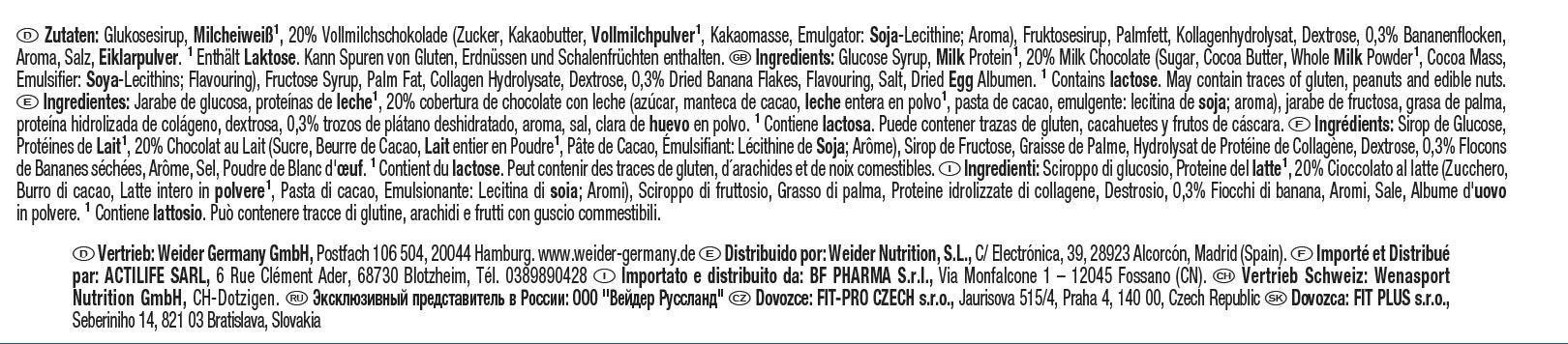 Weider Barre 32% Protéinée Banana 24 x 60 g