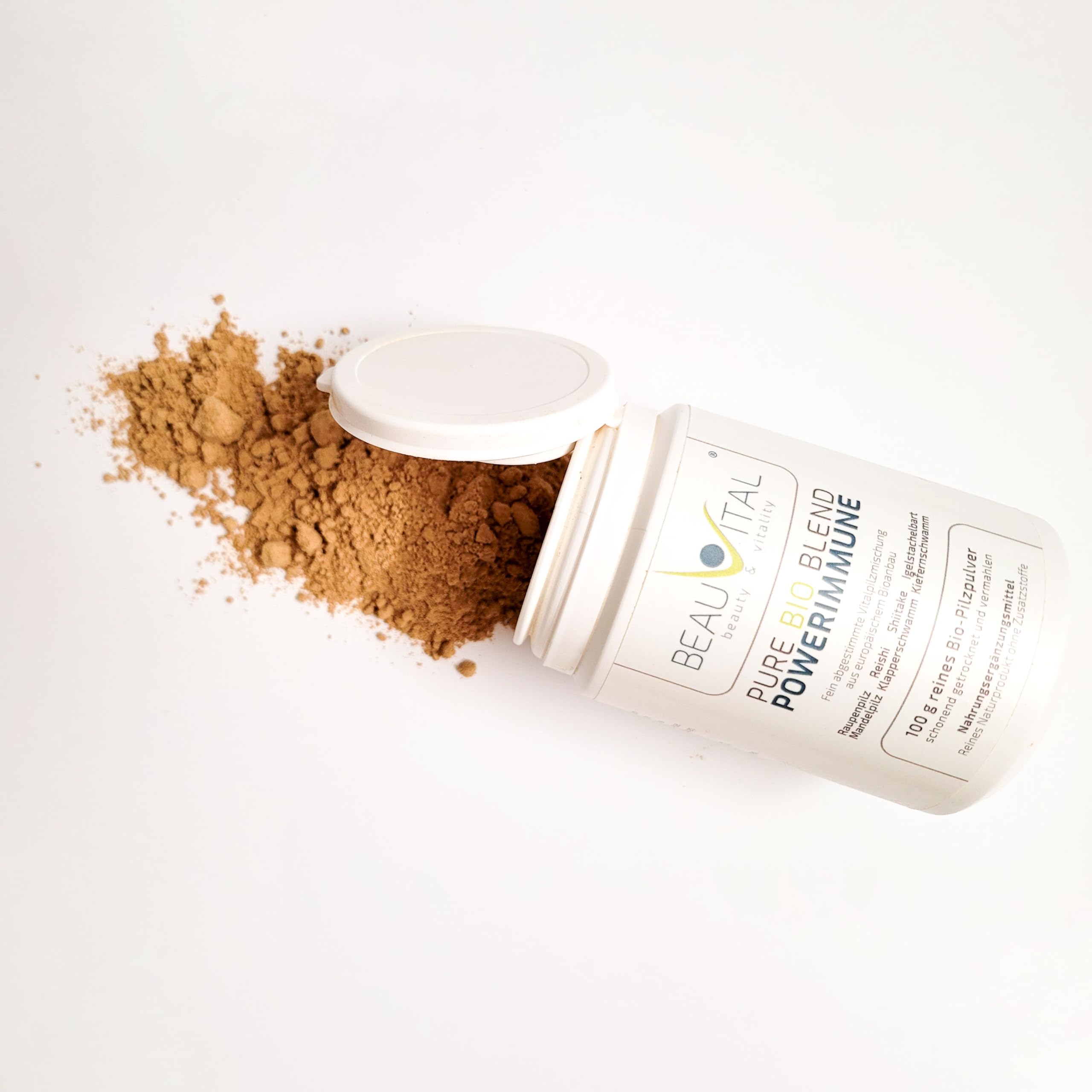 Pure Bio Powerimmune Mix funghi medicinali 100 g complex dal 7 fungo del Cordyceps, Reishi, Hericium, Agaricus, Grifola, Poria Cocos, Shiitake da agricoltura biologica dell'UE, vegan