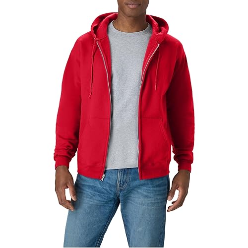 Hanes Men's Zip-up Hoodie, Ecosmart Fleece Full-zip Hoodie for Men,