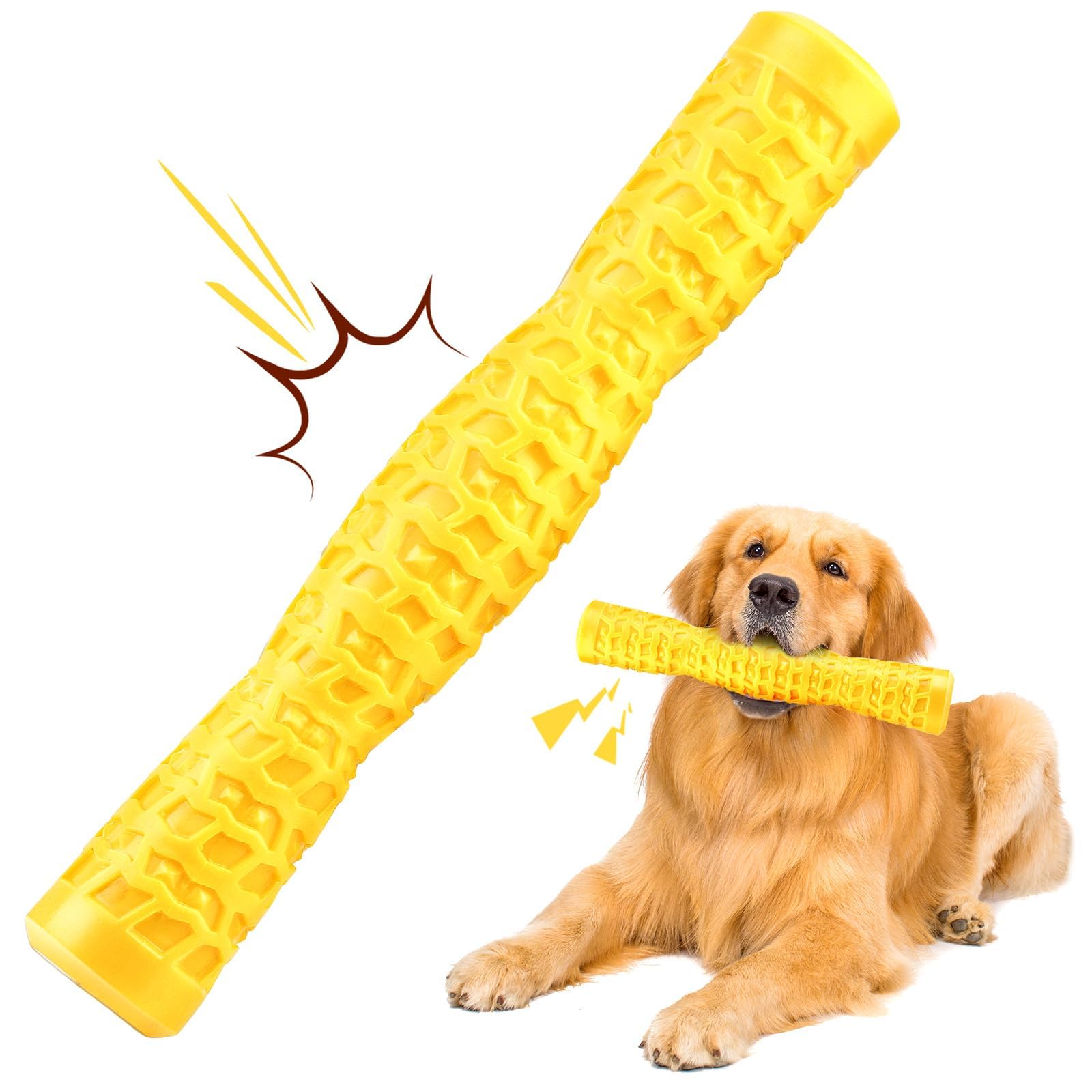LOYEE Dog Squeaky Toys Interactive Dog Toys for Aggressive Chewers Tough Rubber Chew Toys for Medium/Large Breed, Indestructible Puppy Chew Toys for